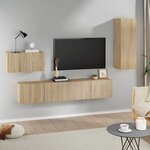 vidaXL Ensemble de meubles TV 4 Pièces Chêne sonoma Bois d'ingénierie