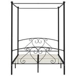 vidaXL Cadre de lit sans matelas avec baldaquin noir 140x200 cm métal