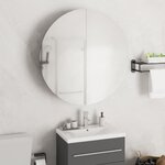 vidaXL Armoire de salle de bain miroir rond et LED Chêne 54x54x17 5 cm