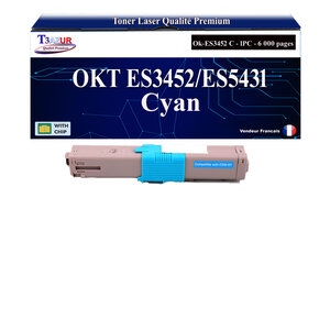 T3AZUR - Toner compatible avec Oki ES3452 MFP  ES5431DN  ES5462 MFP Cyan