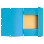 Chemise 3 Rabats À Élastiques Carte Lustrée 400g/m2 - A4 - Turquoise - X 25 - Exacompta