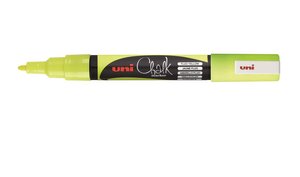 Marqueur craie Pte conique fine CHALK Marker PWE3MS 0,9 - 1,3mm Jaune Fluo UNI-BALL