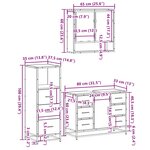 vidaXL Ensemble de meubles de salle de bain 3 Pièces Chêne fumé