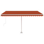 vidaXL Auvent manuel rétractable avec LED 450x300 cm Orange et marron