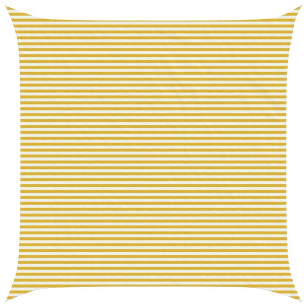 vidaXL Voile d'ombre Jaune et blanc 7 x 7 m HDPE