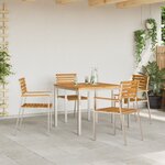 vidaXL Table à manger d'extérieur 90x90x74 5 cm en bois massif