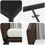 vidaXL Set de salle à manger de jardin 5 pièces Marron Rotin Poly