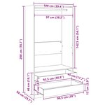vidaXL Garde-robe Chêne fumé 100x50x200 cm Bois d'ingénierie