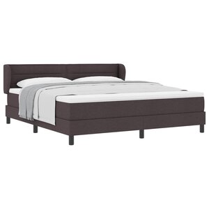 vidaXL Lit à ressorts avec matelas Marron foncé 180 x 200 cm tissu
