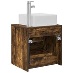 vidaXL Vanité de lavabo mural Chêne fumé 53 x 34 5 x 63 cm