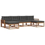 vidaXL Ensemble de canapés d'extérieur 6 Pièces Naturel et Anthracite