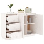 vidaXL Buffet Blanc 111x34x75 cm Bois massif de pin