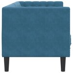 vidaXL Canapé Chesterfield avec traversins 3 places bleu velours