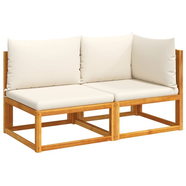 vidaXL Canapé de jardin avec coussins 2 places Bois d'acacia et corde