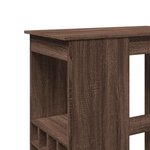 vidaXL Table de bar avec étagères chêne marron bois d'ingénierie