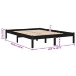vidaXL Cadre de lit sans matelas noir bois massif 200x200 cm