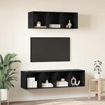 vidaXL Ensemble meuble TV 2 Pièces Chêne noir Bois d'ingénierie