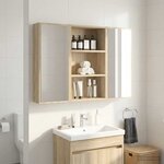 vidaXL Armoire murale de salle de bain Chêne Sonoma 40 x 16 x 62 5 cm