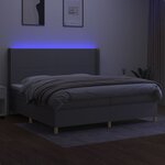 vidaXL Sommier à lattes de lit matelas LED Gris clair 200x200 cm Tissu