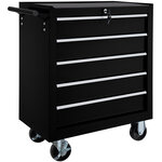 Tectake servante d'atelier 5 tiroirs - noir