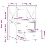vidaXL Cabinet de chevet avec tiroir 2 Pièces Gris Sonoma 40 x 31 x 60 cm