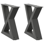 vidaXL Pieds de table basse 2 pièces Anthracite 30 x (30-31 3) cm Acier