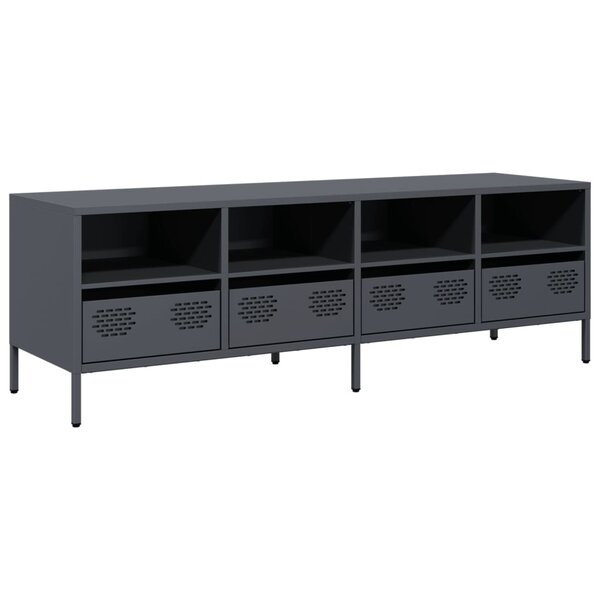 vidaXL Meuble TV anthracite 135x39x43 5 cm acier laminé à froid