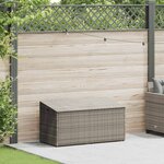 vidaXL Coffre de rangement de jardin Gris 110 x 50 x 58 cm Résine tressée