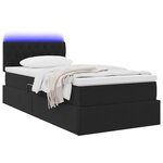 vidaXL Lit de rangement LED avec matelas Noir 100 x 200 cm Velours