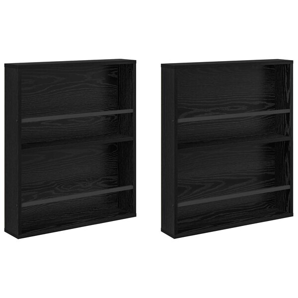 vidaXL Étagère à magazines 2 Pièces Chêne noir 60 x 12 x 70 cm