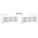 vidaXL Armoire à chaussure Blanc brillant 102x36x60 cm Bois ingénierie