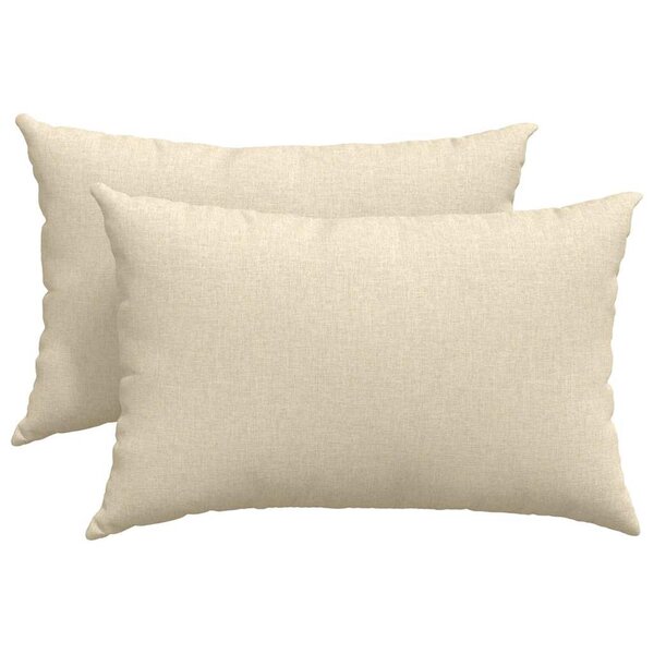 vidaXL Coussins de canapé 2 Pièces Crème 60 x 40 cm tissu