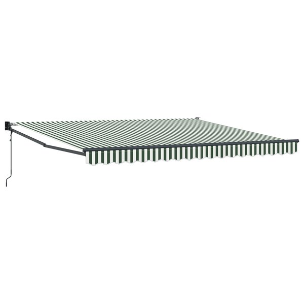 Auvent rétractable automatique vidaXL Vert et Blanc 400x300 cm