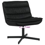 vidaXL Chaise Pivotante Noire Faux cuir  Métal Moyenne Chaise Noire