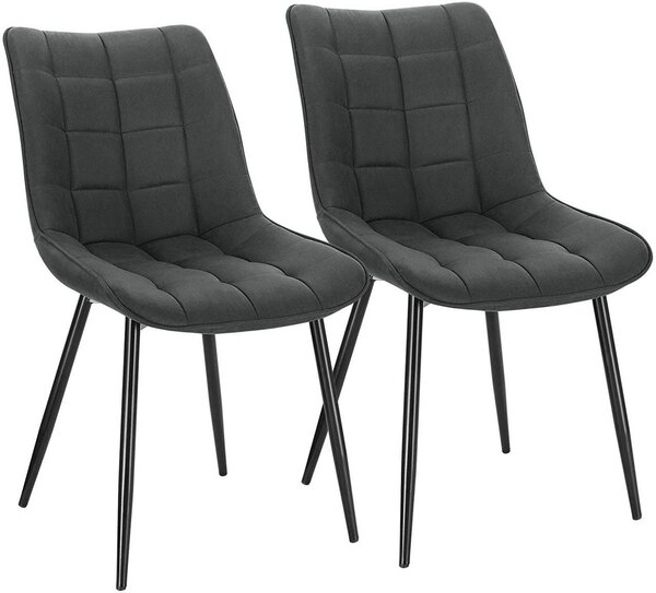 Chaises de cuisine 2 pièces en tissu anthracite 19_0000188