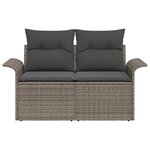 vidaXL Canapé de jardin avec coussin Gris 141 x 62 x 69 cm polyrotin