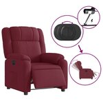 vidaXL Fauteuil inclinable électrique Rouge bordeaux Tissu