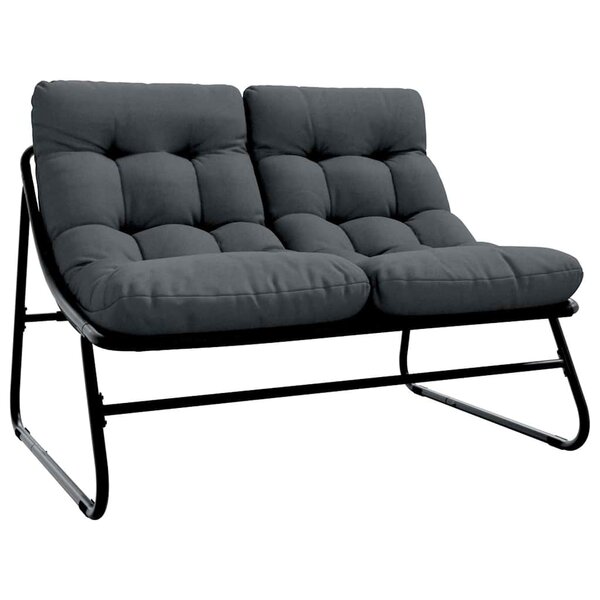 vidaXL Mobilier de jardin Noir Acier enduit de poudre