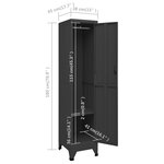 vidaXL Armoire à casiers Anthracite 38x45x180 cm Acier
