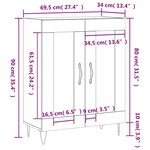 vidaXL Buffet sonoma gris 69 5x34x90 cm bois d'ingénierie