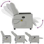 vidaXL Fauteuil de massage inclinable gris nuage tissu