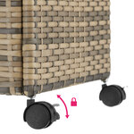 Tectake coffre de rangement avec cadre en aluminium et roues 297l  117x54x64cm - marron naturel