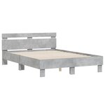 vidaXL Cadre de lit avec tête de lit et LED gris béton 120x200 cm