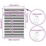 vidaXL Store zèbre blanc 110x150 cm largeur du tissu 105 9cm polyester