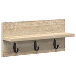 vidaXL Porte-manteau mural avec étagère Chêne sonoma 40 x 10.5 x 18 cm