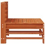 vidaXL Sofa de jardin milieu Pin massif Pin brun ciré