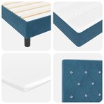 Lit Box Spring vidaXL avec Matelas & LED Bleu Foncé 140x190 cm Velours