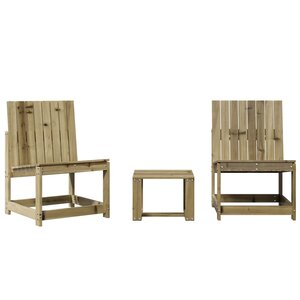 vidaXL Salon de jardin 3 Pièces bois de pin imprégné