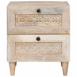 vidaXL Table de chevet avec tiroir 2 Pièces Beige 40 x 33 x 46 cm
