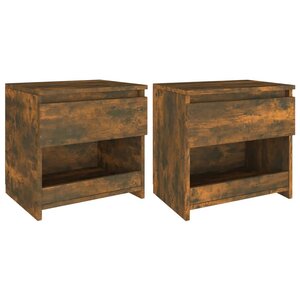 vidaXL Tables de chevet 2 Pièces Chêne fumé 40x30x39 cm Bois d'ingénierie